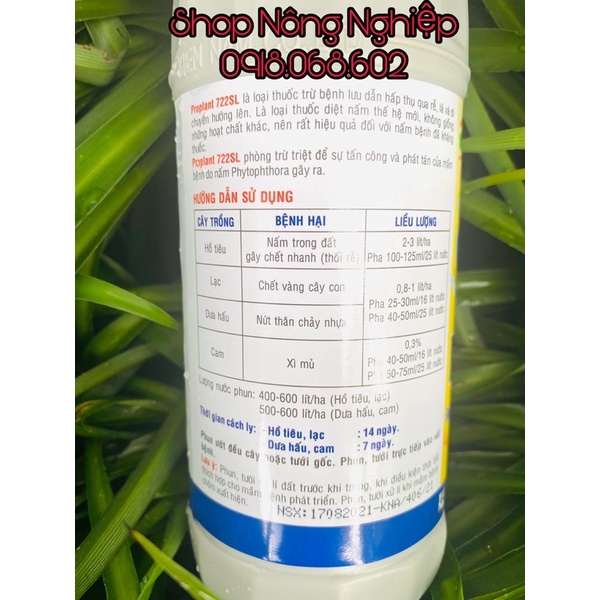 PROPLANT 722SL 500ml nhập khẩu từ Bỉ, chuyên phòng trị nấm khuẩn cho cây trồng.