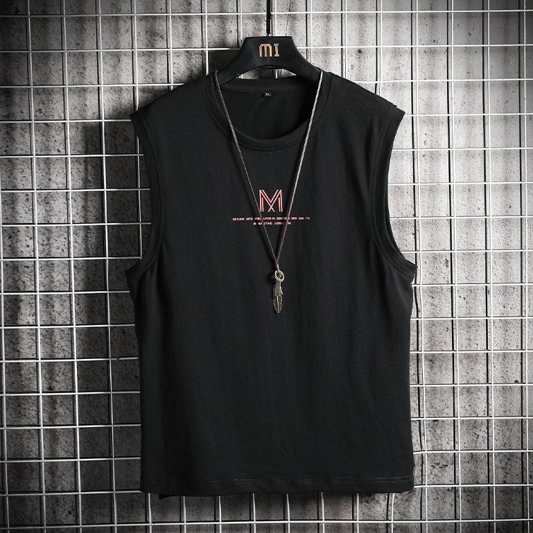 Áo thun ba lỗ nam tanktop tập gym, mặc nhà, dạo phố - In Logo- Thun cotton thoáng mát, thấm hút tốt
