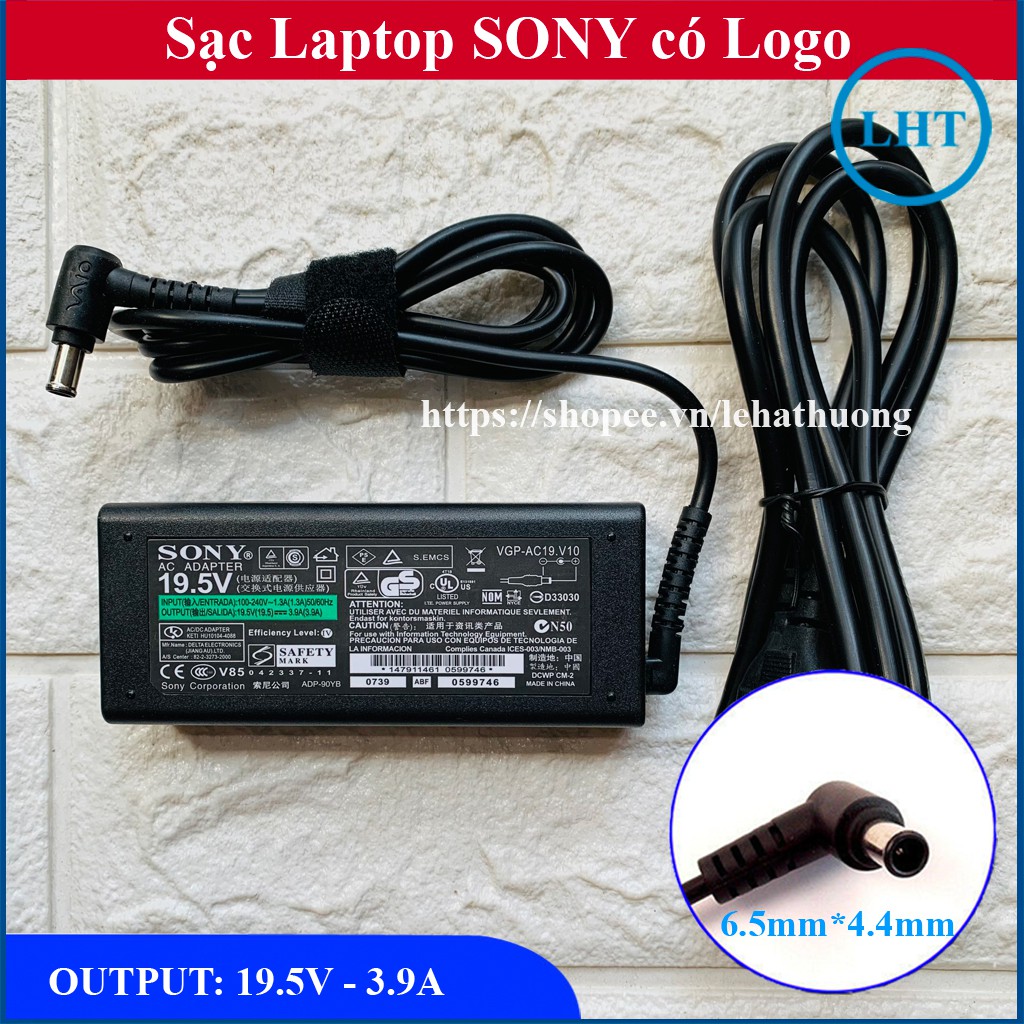 [SẠC ZIN] Laptop Sony 19.5V 3.9A - Hàng Chất Lượng Cao - tặng kèm dây nguồn