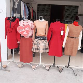 Váy len phối tay kim sa cao cấp