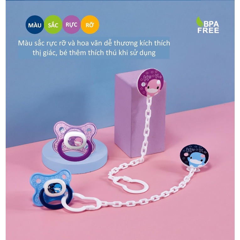 Ty ngậm kèm dây cho bé trên 6 tháng KUKU KU5601
