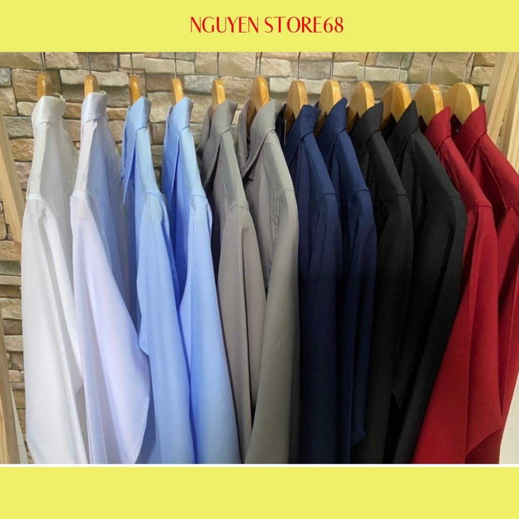 [Mã FAMAYMA2 giảm 10K đơn 50K] Áo Sơ Mi Nam Dài Tay Dáng Ôm Sơ Cổ Bẻ Vải Lụa Thái Chống Nhăn Chống Xù | BigBuy360 - bigbuy360.vn