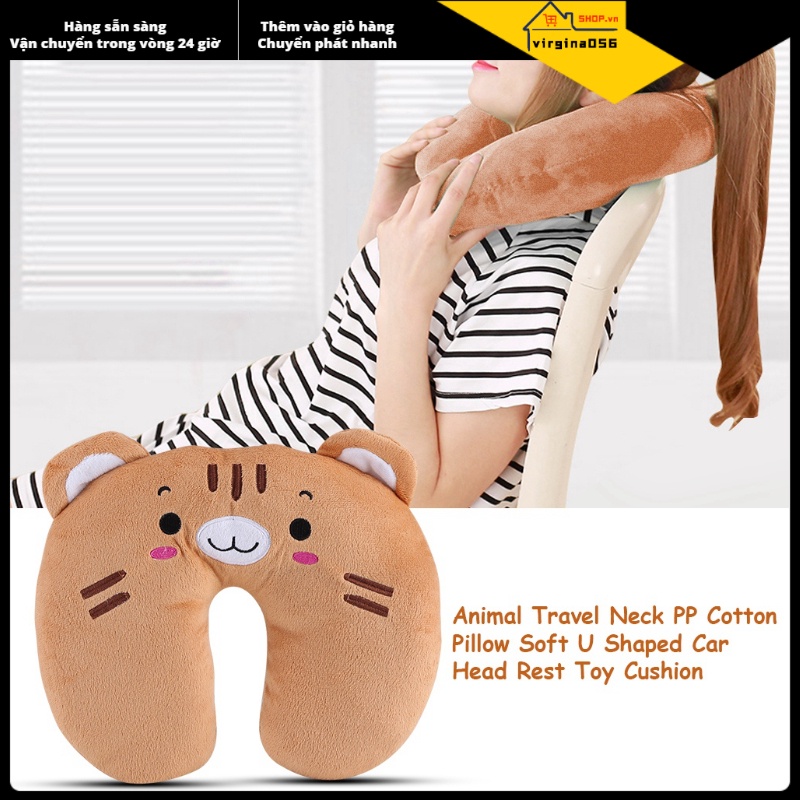 Gối đệm cổ bằng cotton hình chữ U mềm mại để đi du lịch ngôi xe hơi