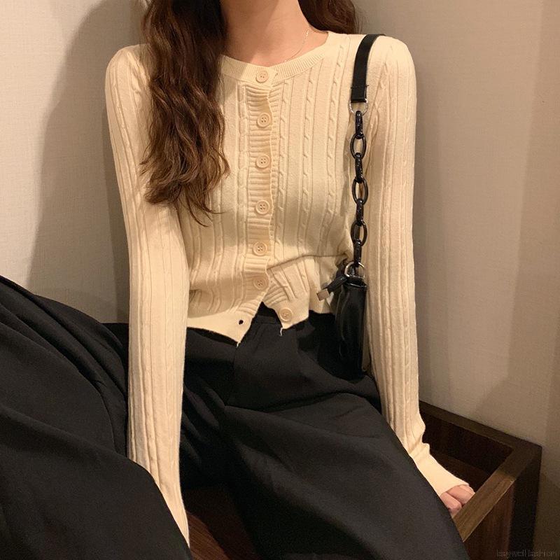 [Baywellfashion]Retro Style, Languid Style, Slim Short Cardigan Sweater, Women's Jacket | BigBuy360 - bigbuy360.vn