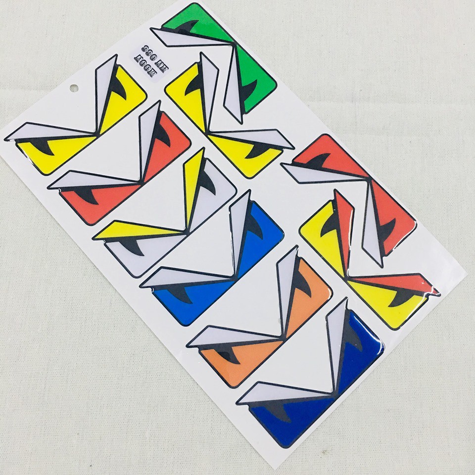 [CHÚ Ý] Bộ tem hoạt hình dán xe máy, tem logo đổ nhựa kiểu mắt cú cá tính