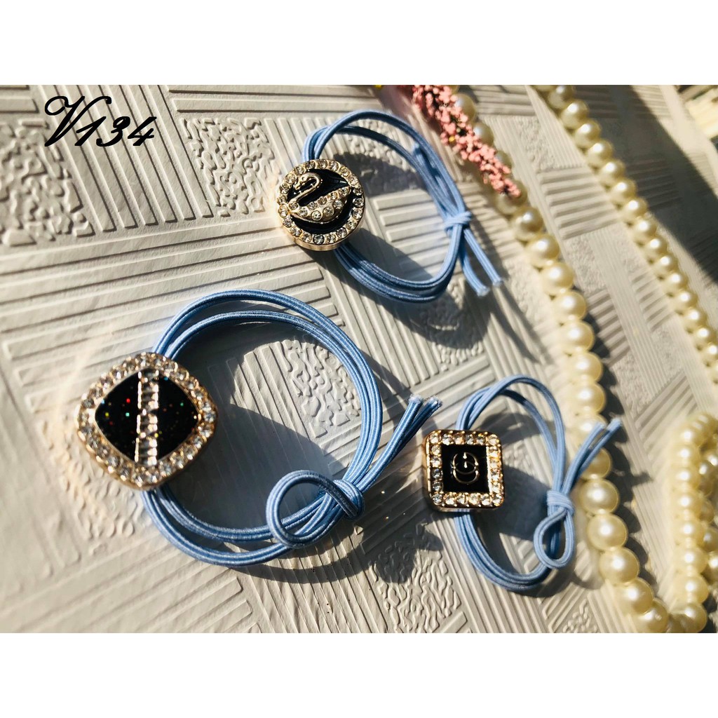 Dây buộc tóc đính giả đá siêu xinh cho nữ