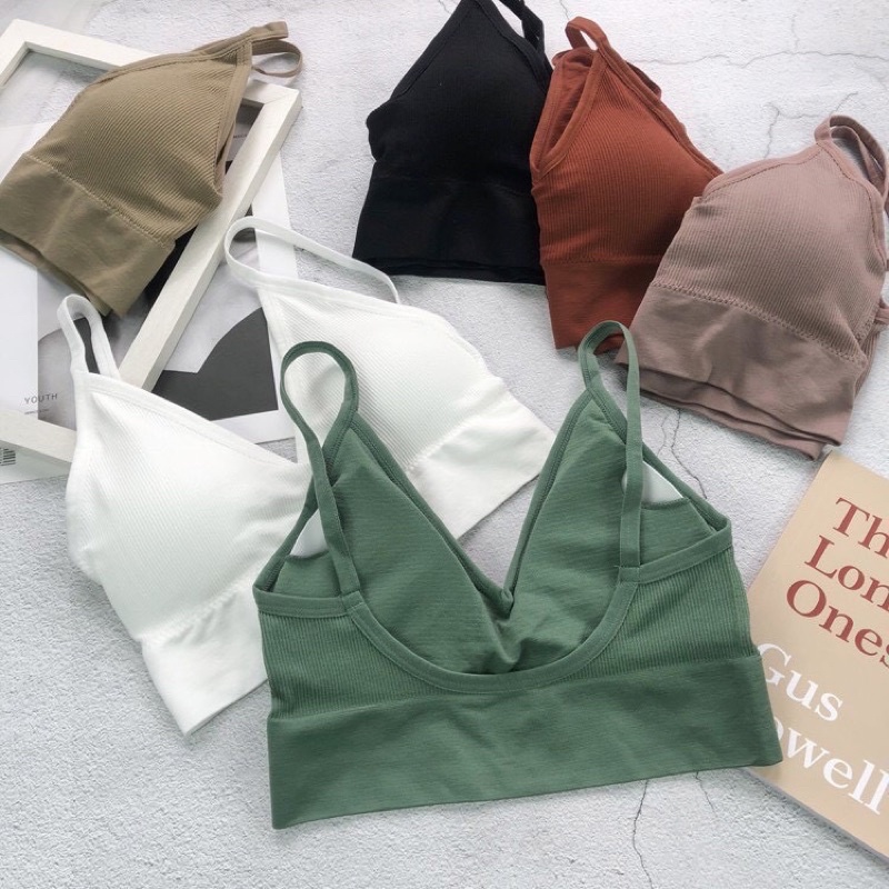 Áo Bra Hở Lưng Khoét Lưng Dáng U Cotton Gân Tăm MS088