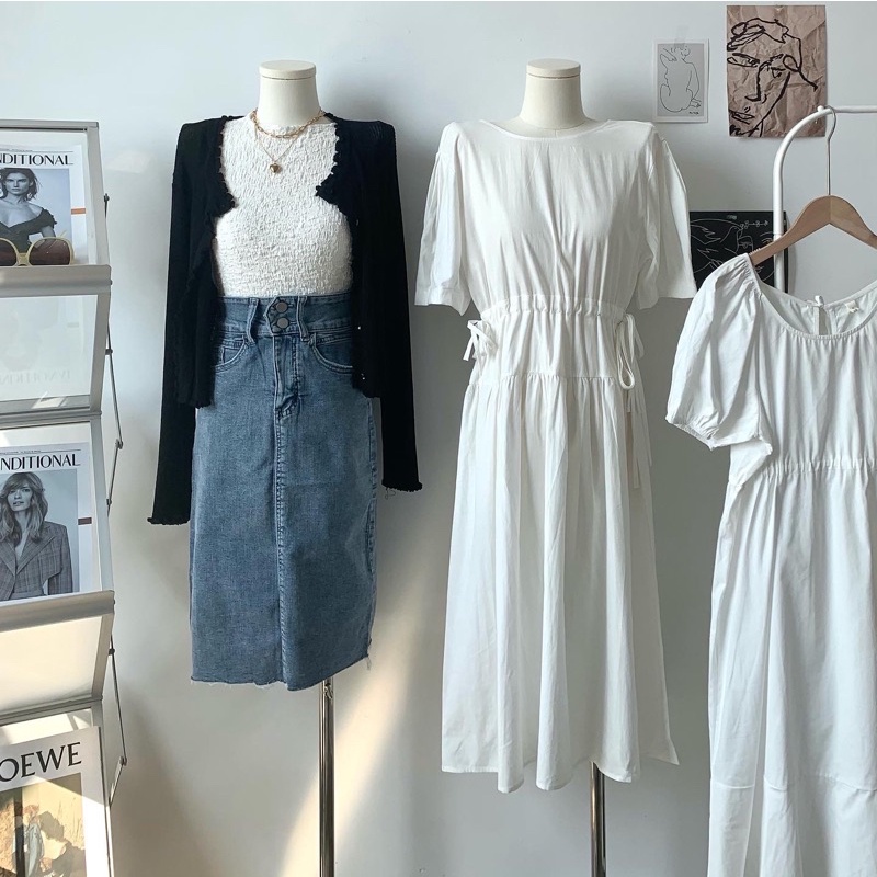 Đầm suông thắt eo