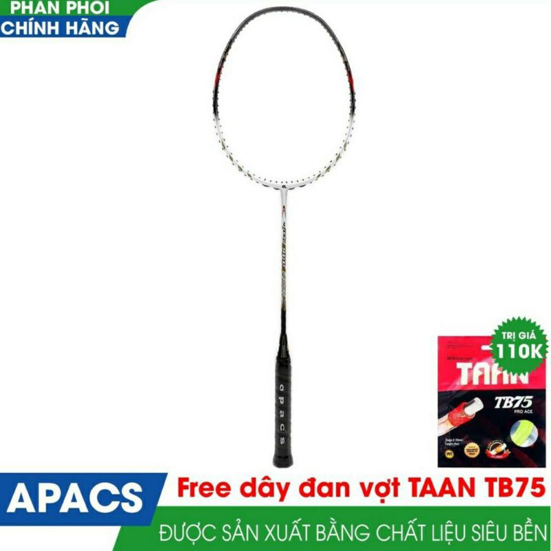 Vợt cầu lông APACS NANO 900 Power (Trắng), tặng dây đan vợt TAAN, tặng cuốn cán vợt VS
