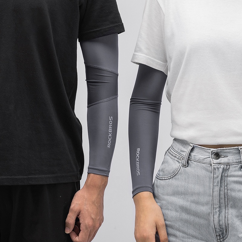 Rockbros Găng Cánh Tay Chống Nắng Bằng Lụa Lạnh Thoáng Khí Phong Cách Thể Thao Thời Trang Mùa Hè Cho Nam