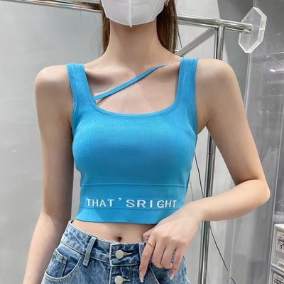 Áo Dệt Kim Hai Dây Dáng Ngắn Phối Nút Thời Trang Cho Nữ