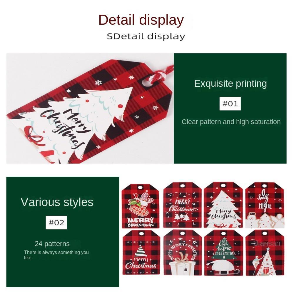 Thẻ Giấy Kraft In Chữ Thank you Kèm Dây Treo Trang Trí Cây Thông Giáng Sinh DIY