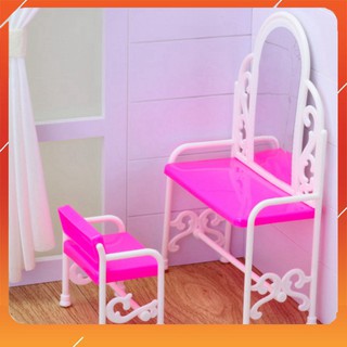 Bộ bàn trang điểm màu hường cho búp bê 30cm