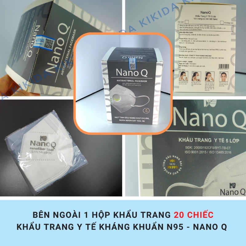 Khẩu trang kháng khuẩn n95 Nano 5 lớp y tế, có tinh dầu Nano an toàn chống bụi mịn, dùng nhiều lần