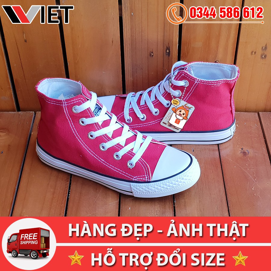 Giày Thể Thao CV Classic Đỏ Tươi Cao Cổ Cao Cấp | BigBuy360 - bigbuy360.vn