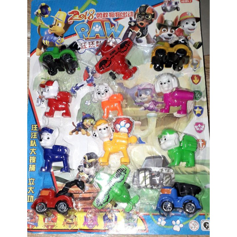 Sét 12 mô hình biệt đội chó Paw cứu hộ bằng nhựa rất đẹp