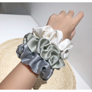 SCRUNCHIES cột tóc satin trơn Siêu to dây buộc tóc vải HOT TREND nhiều màu