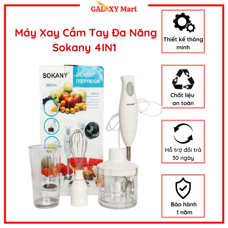 Hot Máy Xay Cầm Tay Đa Năng Sokany 4IN1 HB-230A 2020