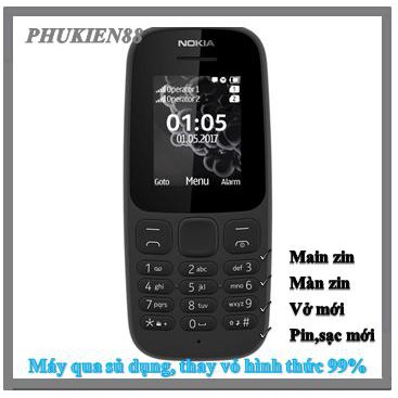 ĐIỆN THOẠI NOKIA 105 (2017) 2 SIM MÀN ZIN, MAN ZIN CHÍNH HÀNG BH12