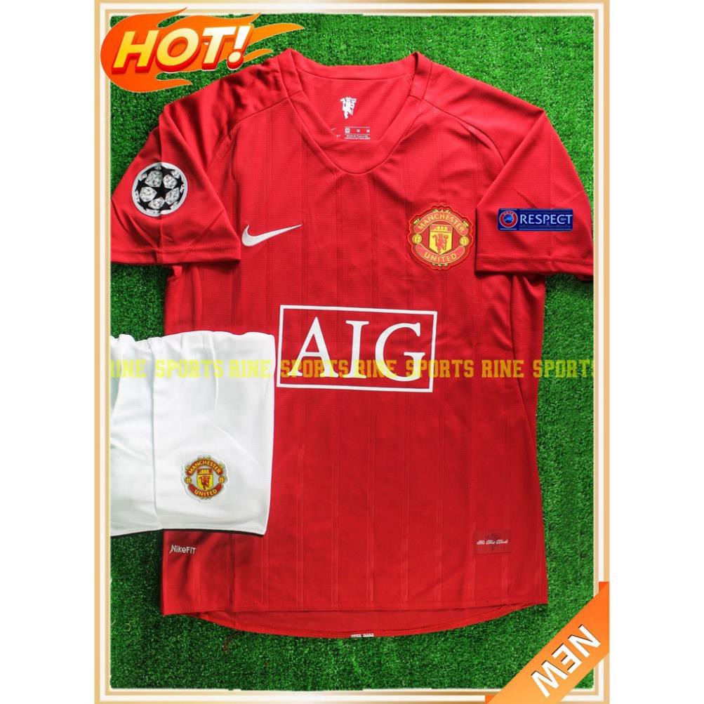 (Hàng Thailand Super) Bộ Áo bóng đá MU đen AIG - Manchester United Classic chuẩn thi đấu ་