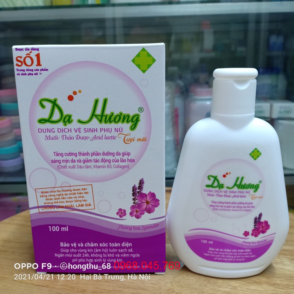 Dung dịch vệ sinh phụ nữ Dạ Hương tím chai 100ml