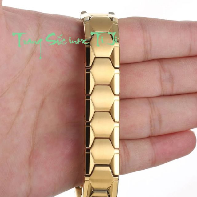 Lắc tay nam inox mạ vàng sang trọng, cá tính