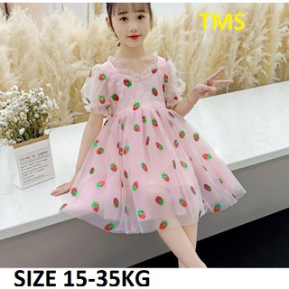 VÁY CÔNG CHÚA HÌNH DÂU TÂY CHO BÉ GÁI SIZE ĐẠI