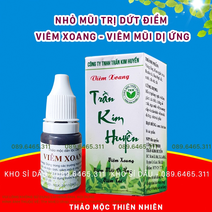 Xoang TKH, Viêm Xoang Mũi 10 ml, cải thiện viêm mũi dị ứng, ngạt mũi, 100% tự nhiên không chất bảo quản