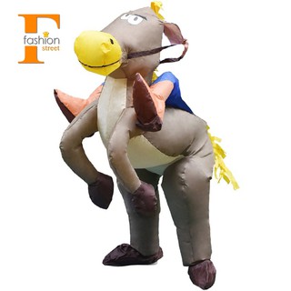 Trang phục cao bồi hóa trang ngựa bơm hơi màu nâu