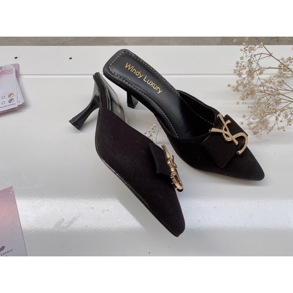 Giày cao gót mũi nhọn YS, chất liệu nhung, đế nhọn cao 5cm sang chảnh và thanh lịch - 1000012