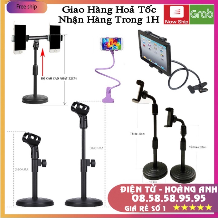 Kẹp Mic, Điện Thoại, Ipad Để Bàn Chân Đế Micro Tăng Giảm Chiều Cao