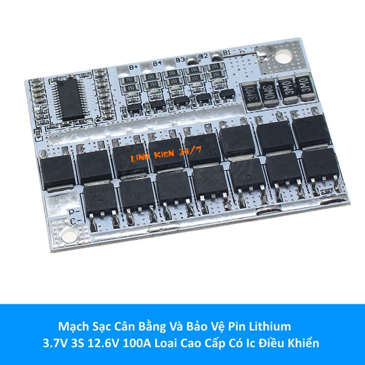 Mạch Sạc Cân Bằng Và Bảo Vệ Pin Lithium 3.7V 3S 12.6V, 4S 16.8V 100A Loại Cao Cấp Có Ic Điều Khiển