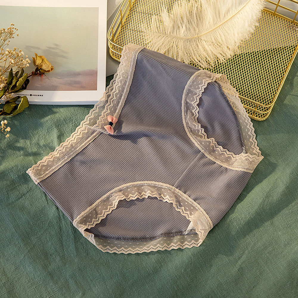 Quần Lót Cotton Nữ Không Đường May Phối Viền Ren Ngọt Ngào Dễ Thương