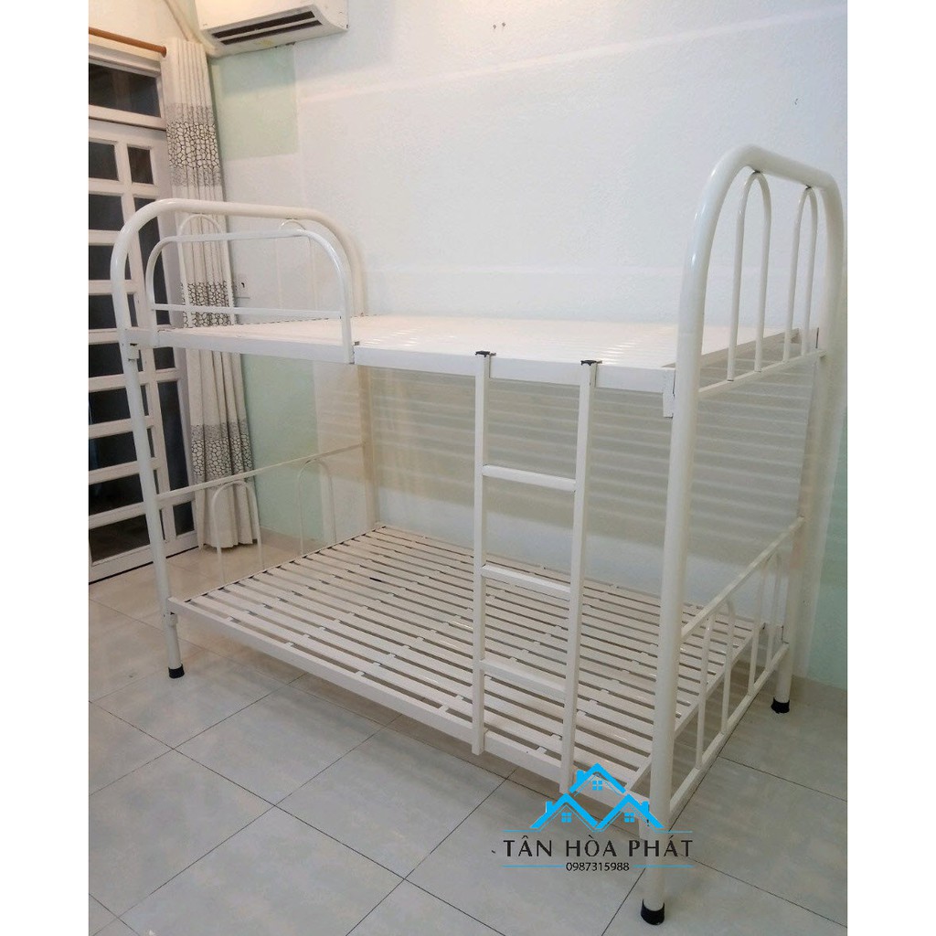 Giường Sắt 2 Tầng sắt cao cấp sơn tĩnh điện Kích thước 1m2x1m2x1m7