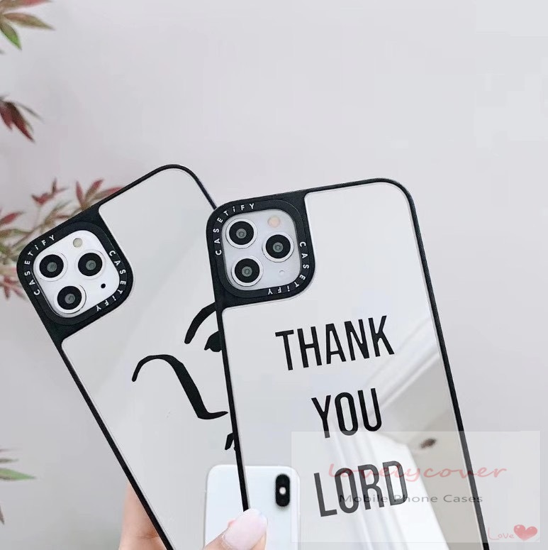 CASETIFY Art Drawing Anti-knock Case for Iphone 11 12 Mini Pro Max X XR XS Max For Iphone SE 7 8 Plus Makeup Mirror Case Protective Cover