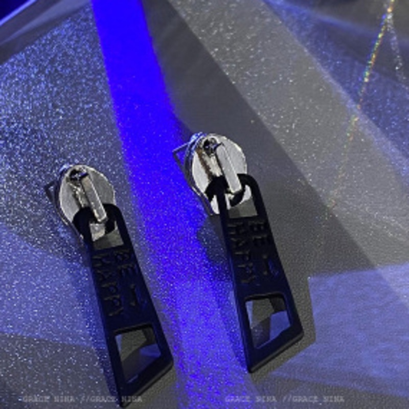 Khuyên Tai Có Khóa Kéo Phong Cách hip hop punk Hàn Quốc Mới Cho Nữ