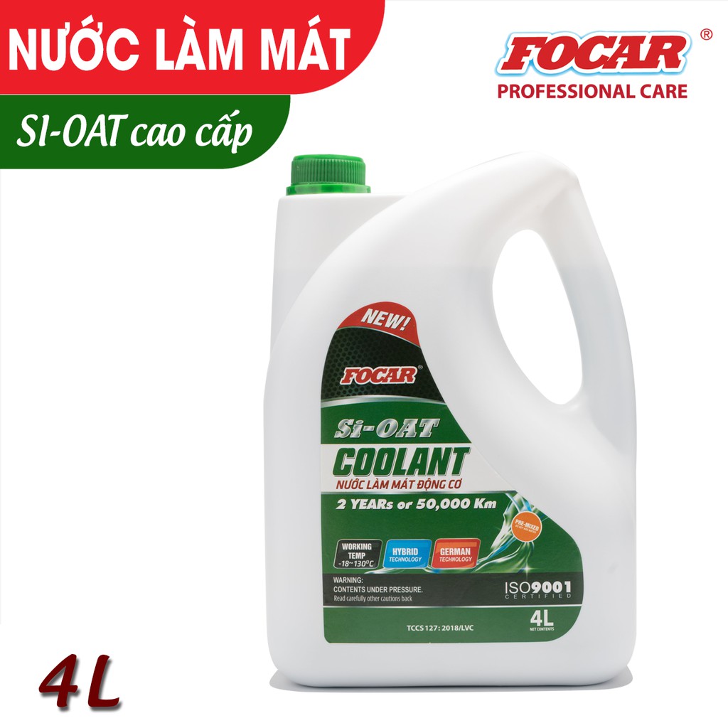 Nước làm mát động cơ ô tô Focar Green Coolant 4L