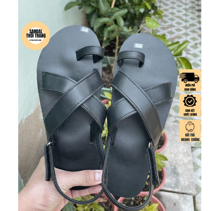 Giày sandal nữ xỏ ngón quai chéo, đế bệt, đi học đi chơi A24 Full size 30-44 SANDALTHOITRANG