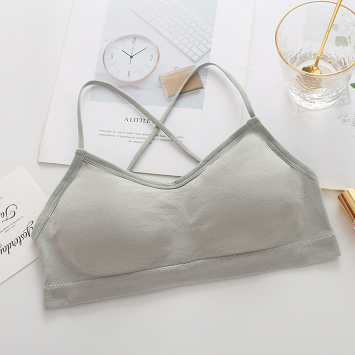 Lingerie Three-Pole Cross Straps Wrapped Chest Girl Student Seamless Beautiful Back No Steel Ring Bra Underwear Vest Ladies | BigBuy360 - bigbuy360.vn
