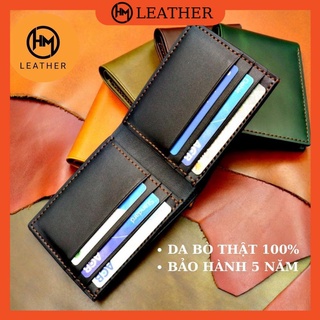 Ví da bò may thủ công cao cấp - cam kết 100% da bò thật - ví ngang - hàng chính hãng hima leather - b01