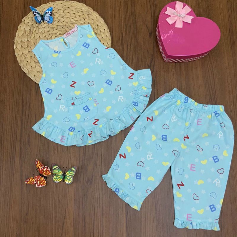 Bộ đùi vải Kate lụa Thái cao cấp cho bé gái size 10kg-35kg