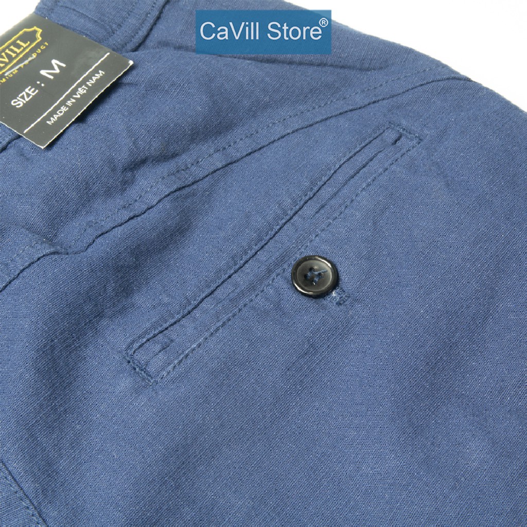 Quần short nam cao cấp CAVILL (4 màu) Lưng Chun, Dây rút, Chất Cotton Thoáng Mát - Quần đùi vải đũi nam CAVILL QDCV08 | BigBuy360 - bigbuy360.vn