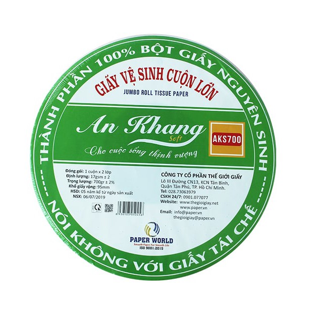 Giấy vệ sinh cuộn lớn An Khang 700g