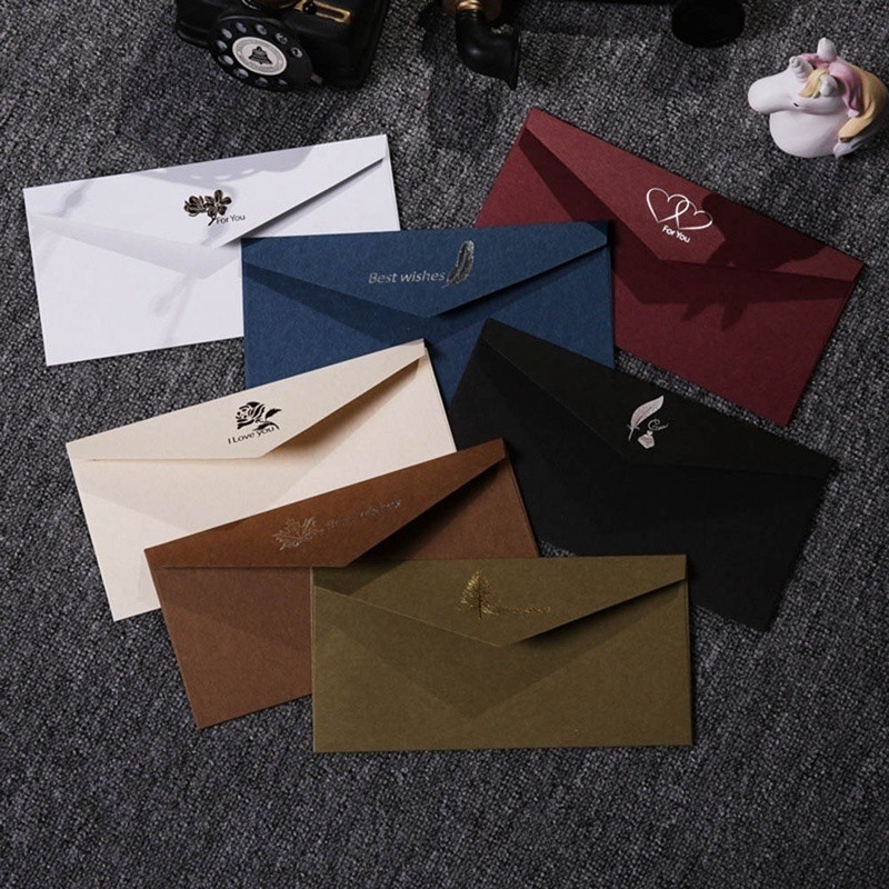 1 Phong bì thư giấy Kraft in chữ phong cách Vintage