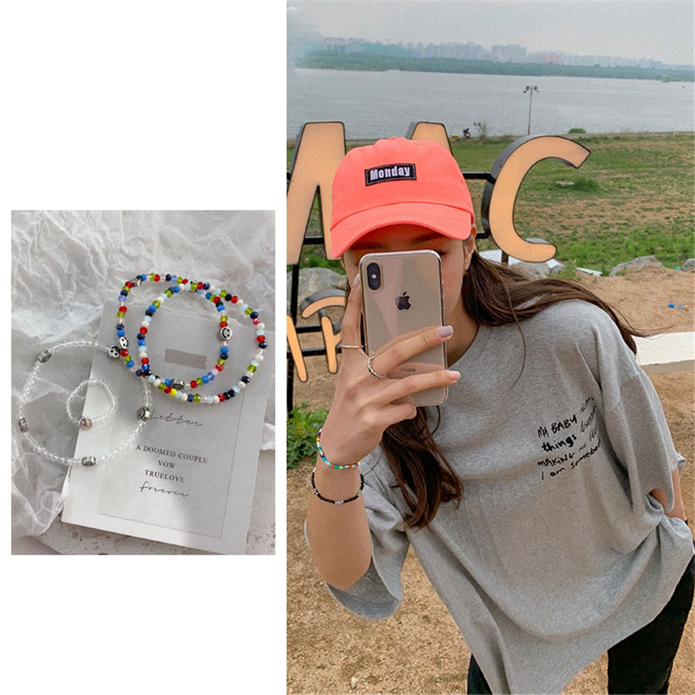 Vòng tay chuỗI hạt handmade hình mặt cườI nhiều màu đáng yêu phong cách hàn quốc | BigBuy360 - bigbuy360.vn