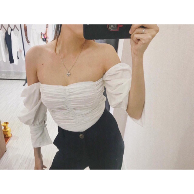 Áo cổ vuông kèm Ảnh thật