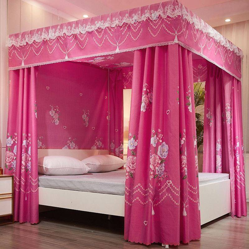 Giường, rèm, tích hợp, hộ gia đình, phòng ngủ có giá đỡ, lưới chống muỗi 1,8m 1,5 mét, 1,2 mét, gió công chúa, bóng râm
