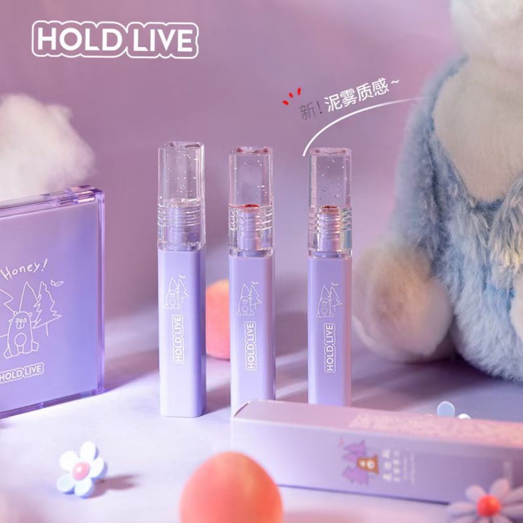 Son kem tím HoldLive gấu tím mềm mịn sương khói Maddie Bear Soft fog Lip Mud HOLD LIVE