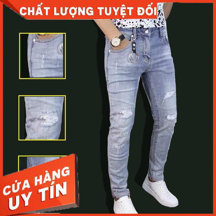 Quần Jean Nam, quần bò rách kèm ảnh thật jeanrach Cao Câp của quynhha - Hàng nhập khẩu