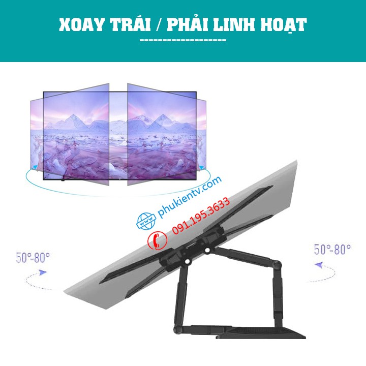 Giá treo tivi NB P5 32 - 40 - 50 - 55 - 60 - 65 - 70 Inch - Giá Treo Tivi Góc Xoay Đa Năng - Model Mới 2022